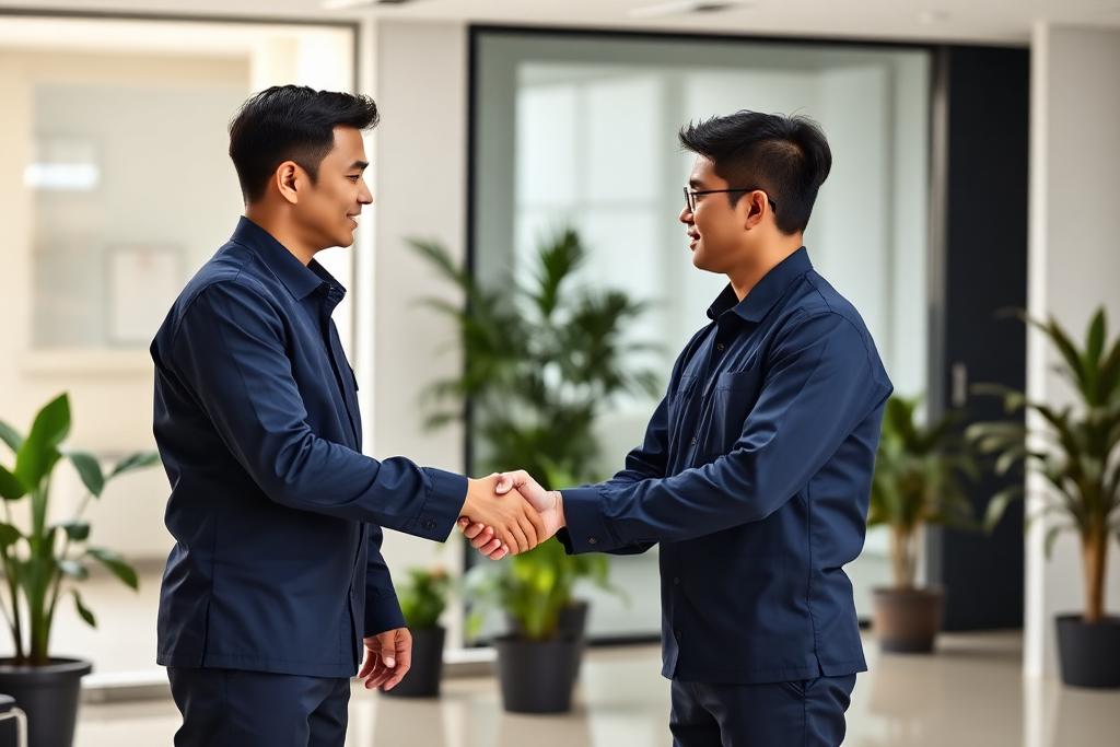 Dua profesional Profesia berjabat tangan