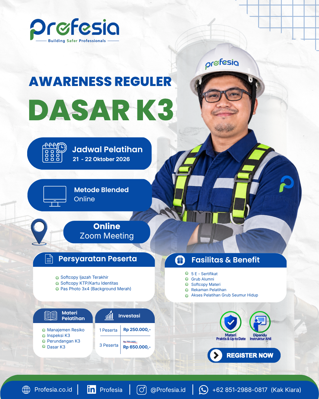Foto flyer resmi Dasar K3 — Awareness