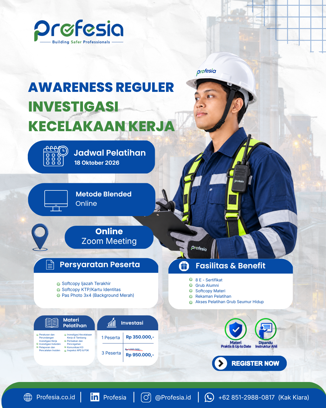 Foto flyer resmi Investigasi Kecelakaan Kerja — Awareness
